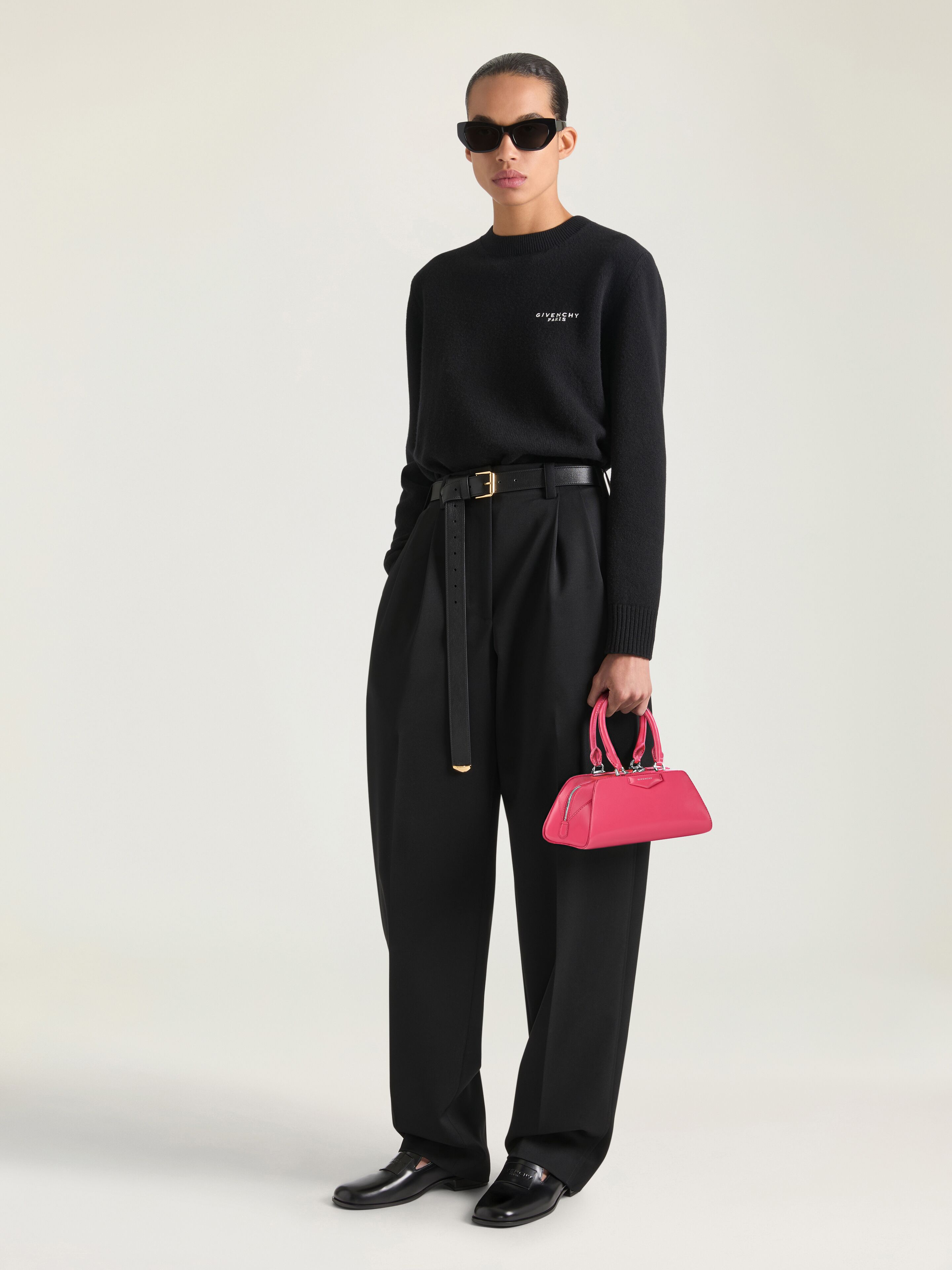 Mini Antigona East-West bag in Box leather